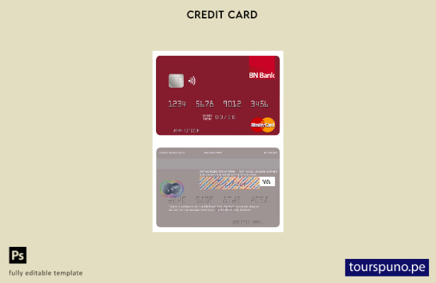 lista para imprimir plantilla de tarjeta mastercard ASA de Noruega BN Bank